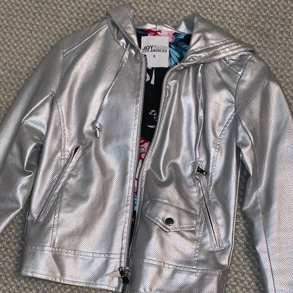 Joyrich Jackets & Blazers - Joyrich Silver Vegan Leather Jacket